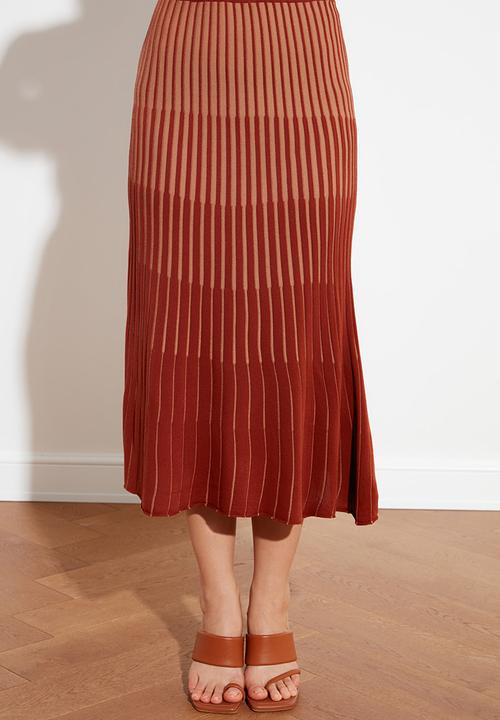 Trendyol - Striped skirt - brown