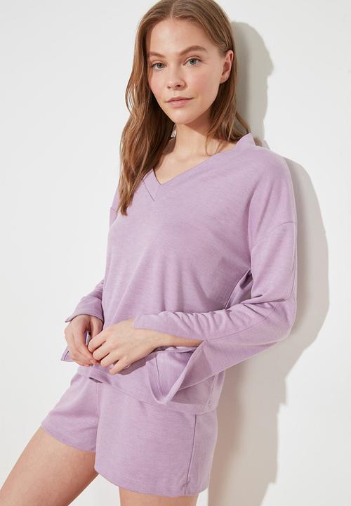 Trendyol - Knitted pajamas set - purple