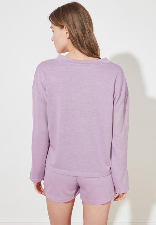 Trendyol - Knitted pajamas set - purple