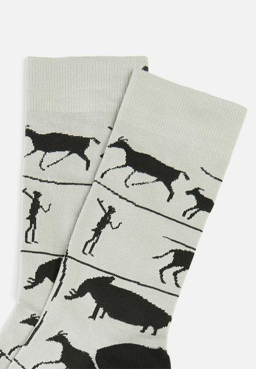 Sexy Socks - Rock paintings socks - grey & black 