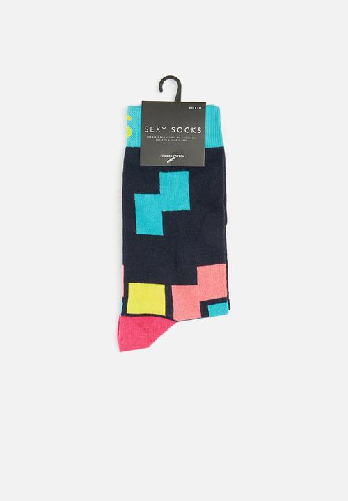 Sexy Socks - Falling tetris socks - multi