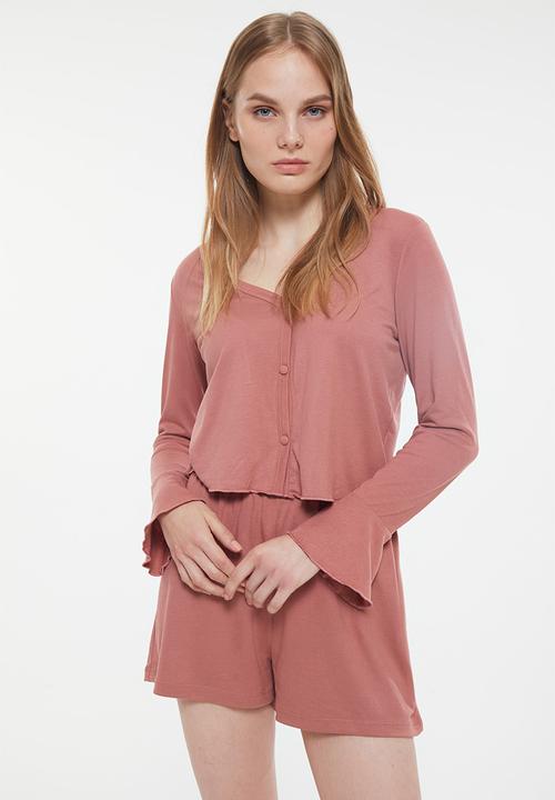Trendyol - Knitted pajamas set - rose
