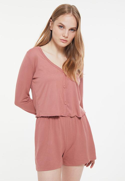 Trendyol - Knitted pajamas set - rose