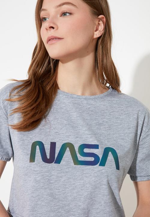 Trendyol - Nasa printed licensed knitted pajamas set - grey