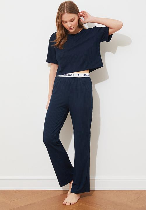 Trendyol - Camisole knitted pajamas set - navy