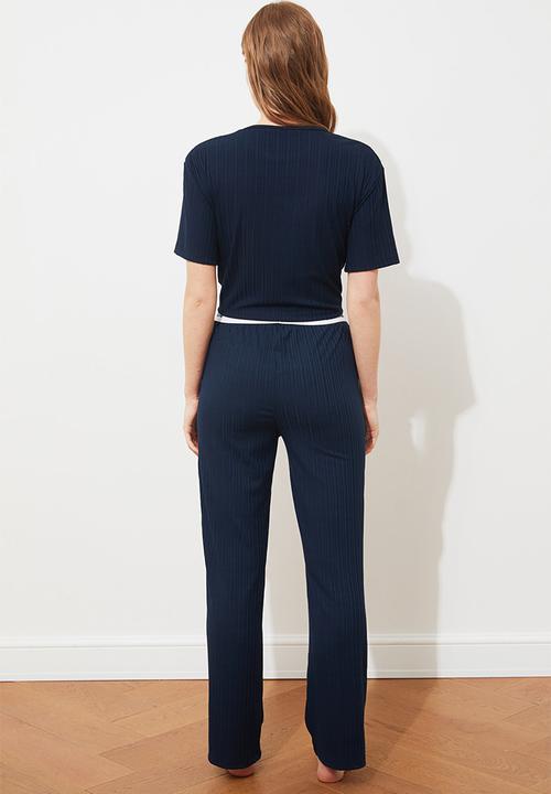 Trendyol - Camisole knitted pajamas set - navy
