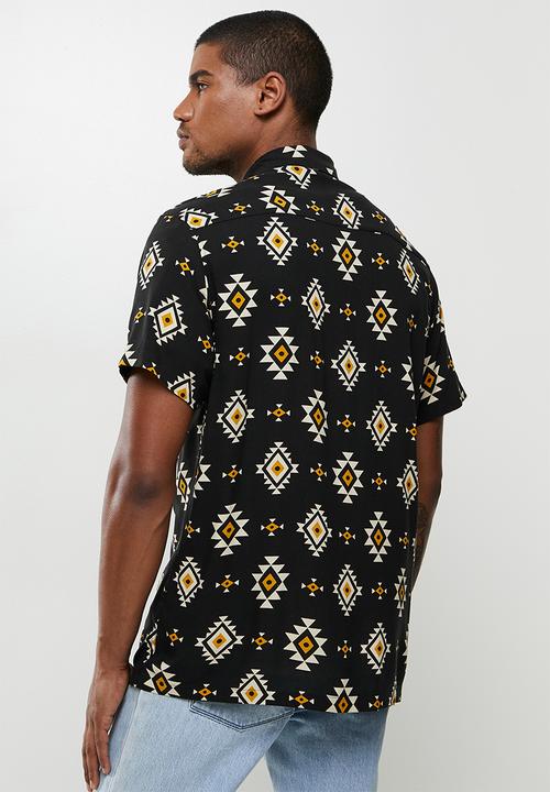 Brave Soul - Tipi tribal print shirt - black