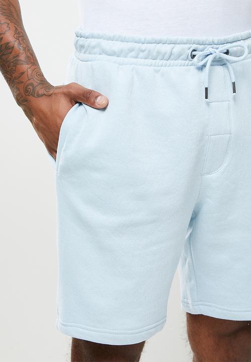 Brave Soul - Tarley summer fleece shorts - baby blue