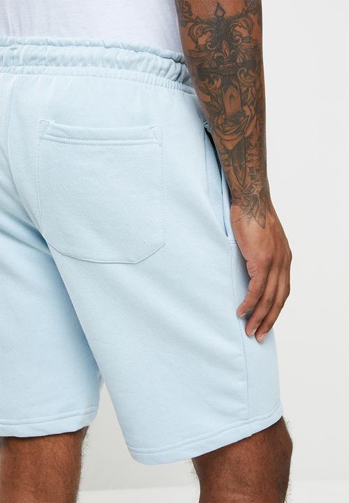 Brave Soul - Tarley summer fleece shorts - baby blue