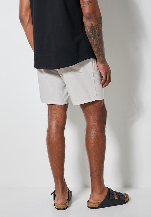 Superbalist - Deco light textured elasticated short - grey 