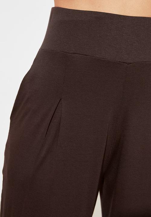 Trendyol - High waist pleated trousers - dark brown