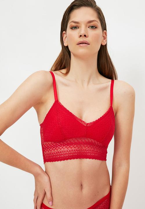 Trendyol - Lace bottom-top set - cinnamon