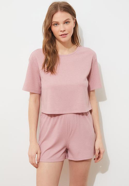 Trendyol - Camisole knitted pyjamas set - rose
