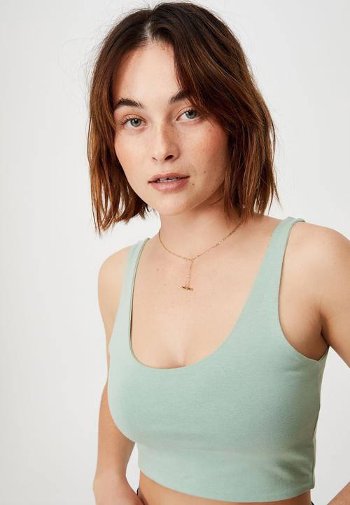 Cotton On - Ash crop tank - soft teal