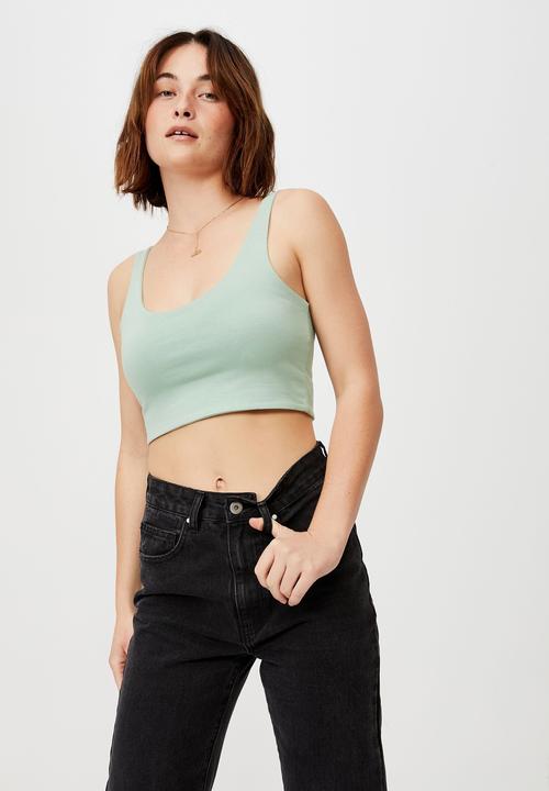 Cotton On - Ash crop tank - soft teal