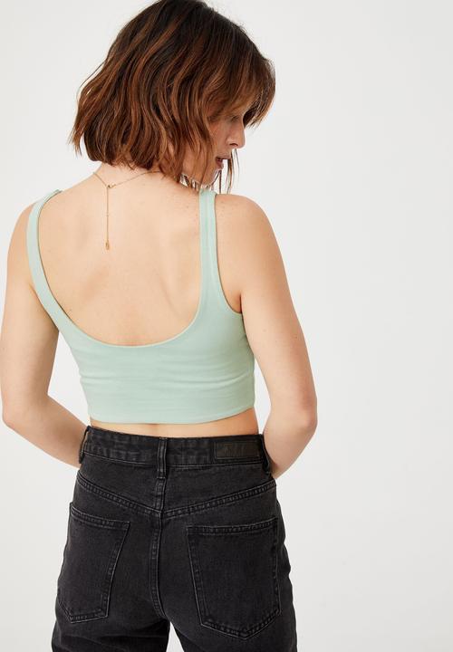 Cotton On - Ash crop tank - soft teal