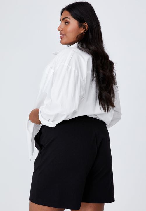 Cotton On - Curve courtside jersey short - black