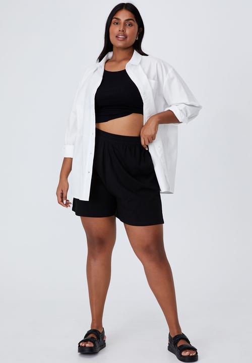 Cotton On - Curve courtside jersey short - black