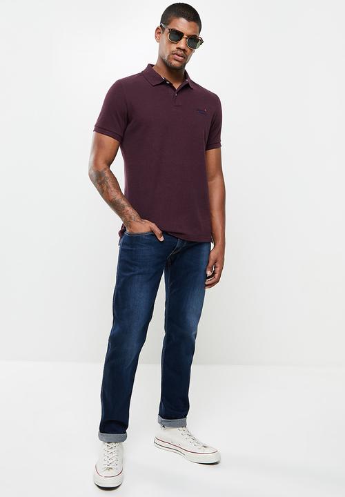 Superdry. - Short sleeve classic pique polo - port marl