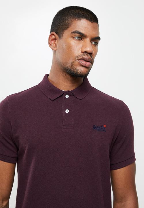 Superdry. - Short sleeve classic pique polo - port marl