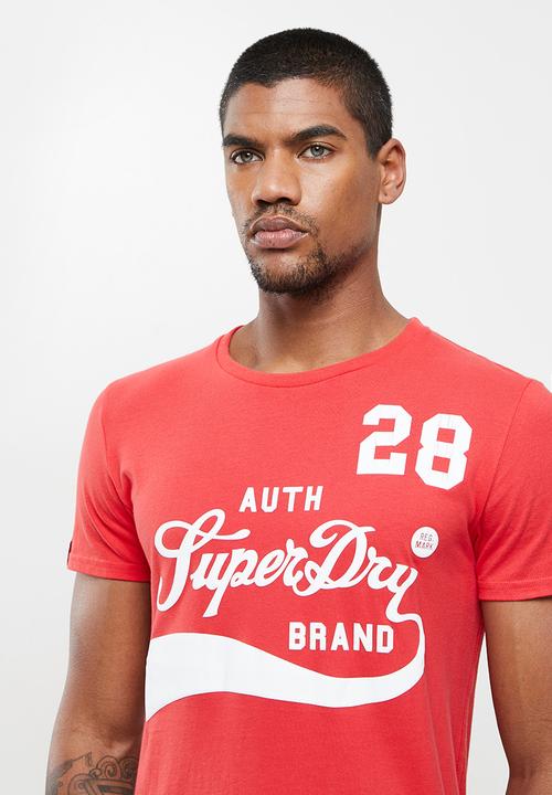 Superdry. - Collegiate graphic tee - drop kick red