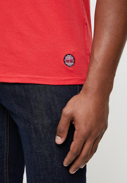 Superdry. - Collegiate graphic tee - drop kick red