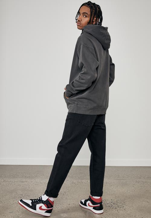 Factorie - Oversized graphic hoodie - washed black
