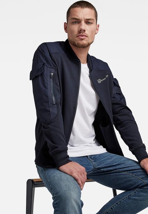 G-STAR - Mixed cargo bomber jacket - mazarine blue
