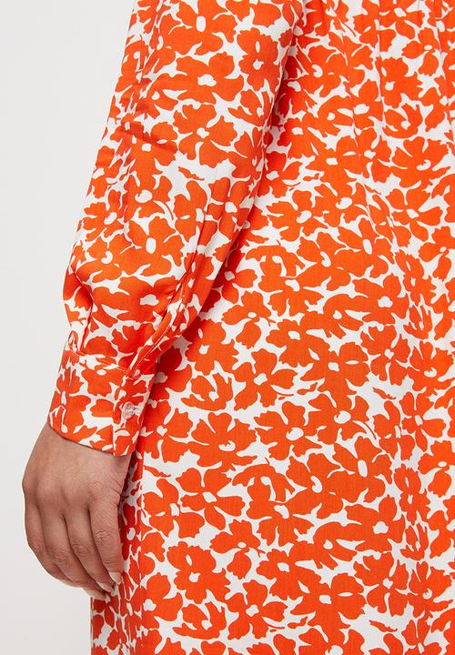 edit - Mandarin slit maxi - rust mono floral