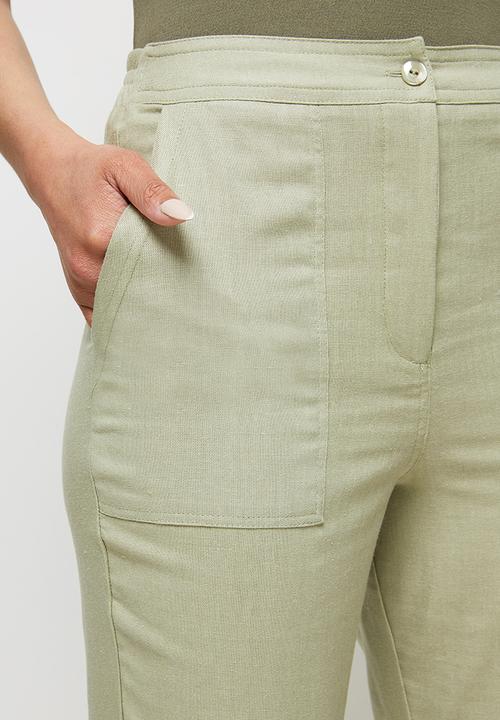 edit - Linen slim leg chino - tea