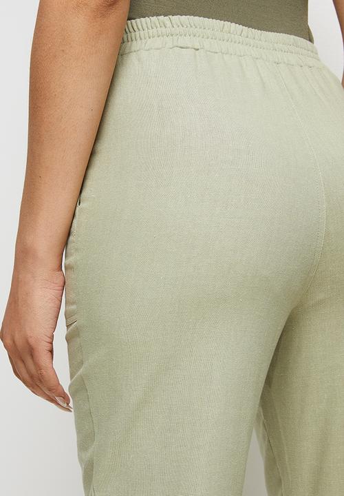 edit - Linen slim leg chino - tea