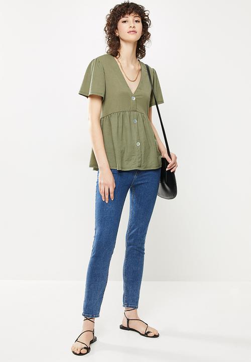 MANGO - T-shirt thalia - green 
