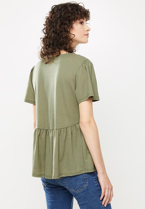 MANGO - T-shirt thalia - green 