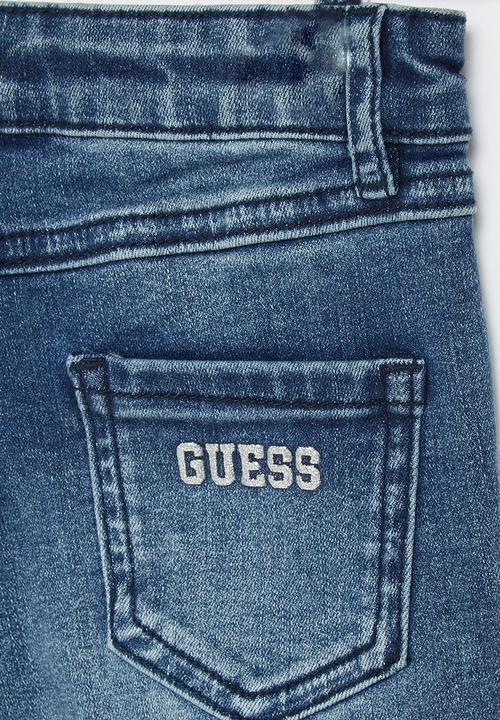 GUESS - Strecth denim short pants with glitter - blue