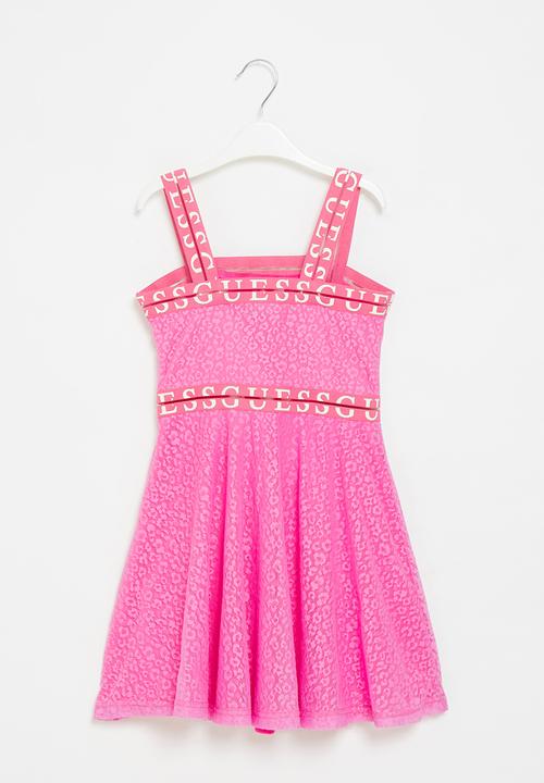 GUESS - Jacquard net sleeveless dress - pink