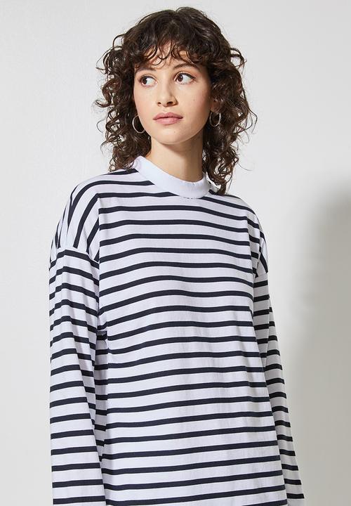 Superbalist - Easy fit striped tee - black & white