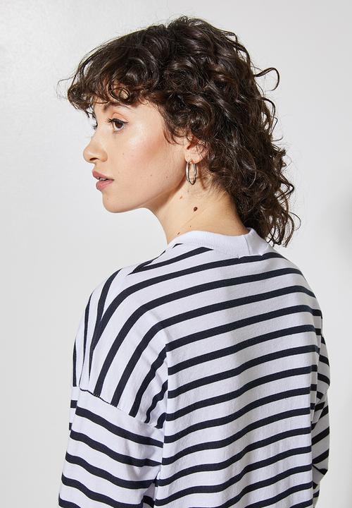 Superbalist - Easy fit striped tee - black & white