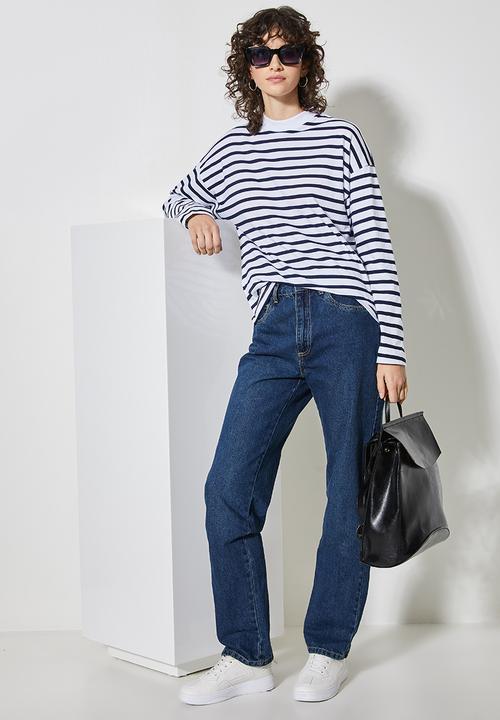Superbalist - Easy fit striped tee - navy & white