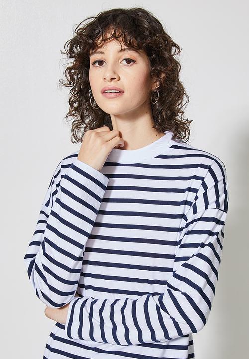 Superbalist - Easy fit striped tee - navy & white