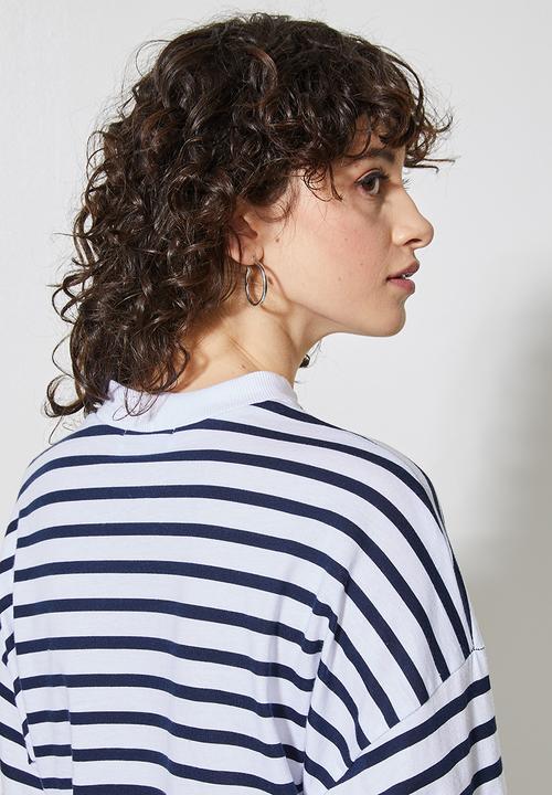Superbalist - Easy fit striped tee - navy & white