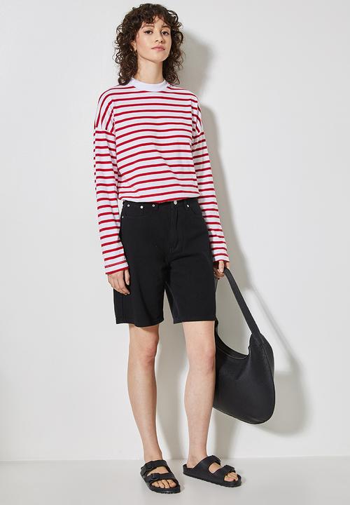 Superbalist - Easy fit striped tee - red & white