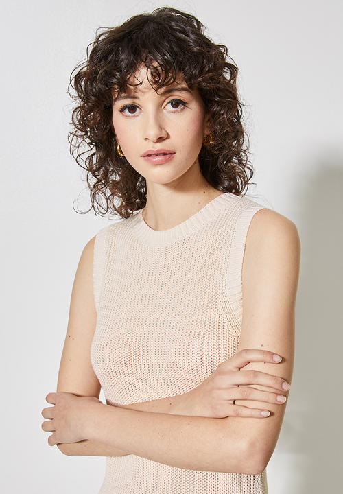 Superbalist - Ribbed organic knitwear tank dress - cream