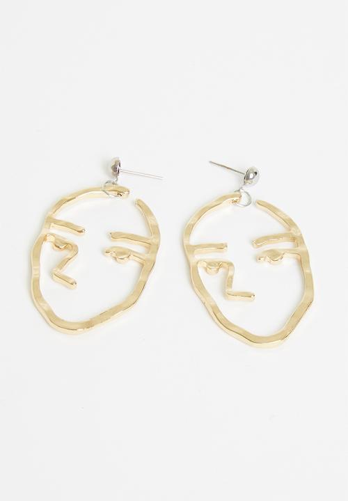 Superbalist - Face shape studs - gold