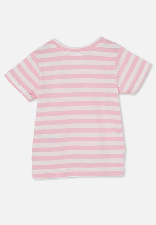Cotton On - Jamie short sleeve tee - cali pink/vanilla