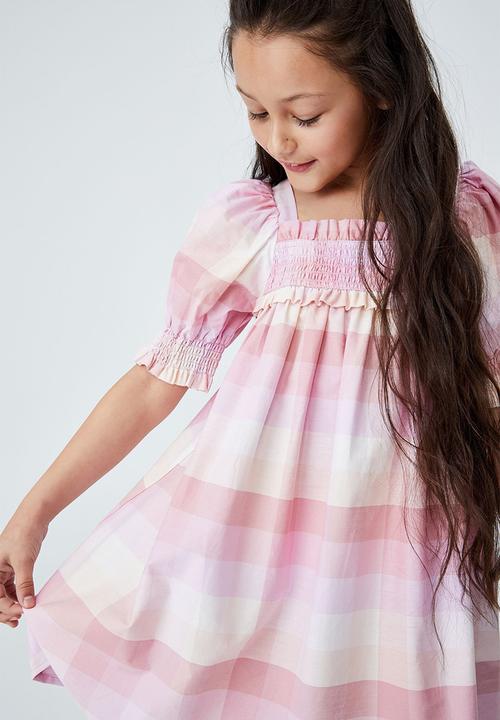 Cotton On - Lana short sleeve dress - melon check