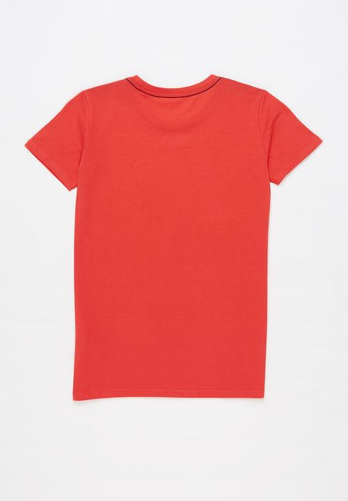 GUESS - Short sleeve triangle crew tee - red