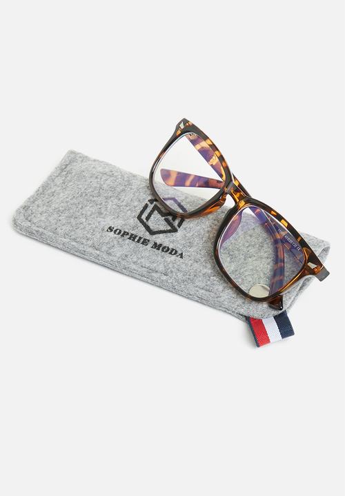 Sophie Moda - Glasses: anti-blue light classic colourful fashion - brown 