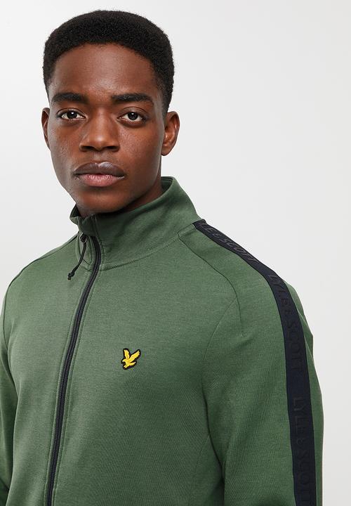 Lyle & Scott - Sleeve tape full zip midlayer - green