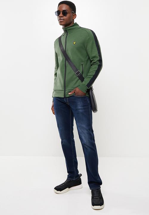 Lyle & Scott - Sleeve tape full zip midlayer - green