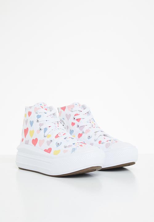 Converse - Chuck taylor all star move hi - white/white/pink salt